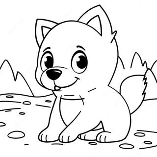 Playful Arctic Husky Coloring Page 37583-30218