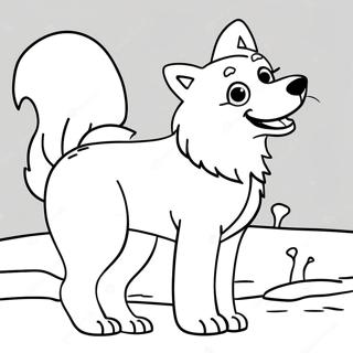 Playful Arctic Husky Coloring Page 37583-30219