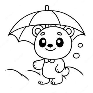 Cute Gloomy Bear With Umbrella Coloring Page 37643-30277