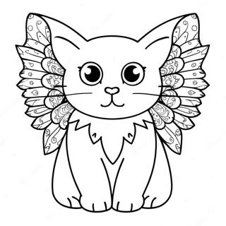 Winged Cat Coloring Pages