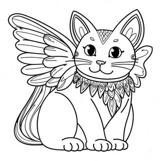 Winged Cat Coloring Page 37662-30274