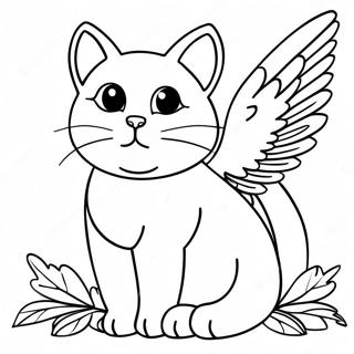 Winged Cat Coloring Page 37662-30275