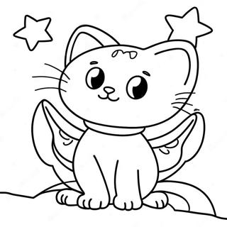 Playful Winged Cat In The Sky Coloring Page 37663-30284