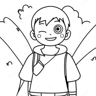 Adventurous Boy Anime Coloring Page 37683-30298