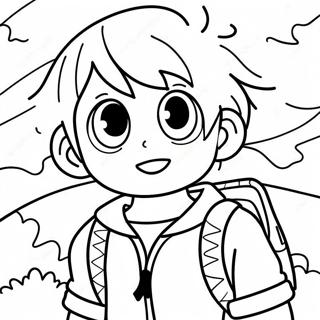 Adventurous Boy Anime Coloring Page 37683-30300