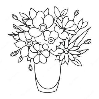 Flowers In A Vase Coloring Pages