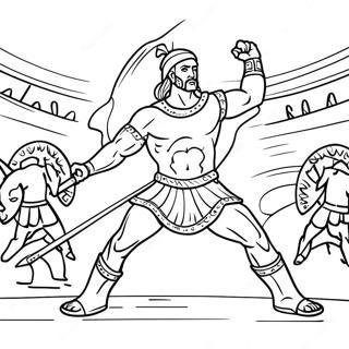 Z Achilles Battling In The Arena Coloring Page 37723-30331