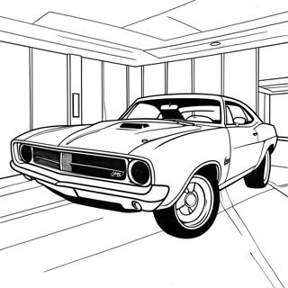 Classic Muscle Car Showroom Coloring Page 3772-3114