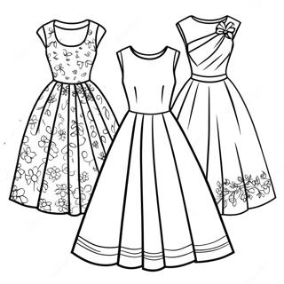 Colorful Summer Dresses Coloring Page 37733-30338