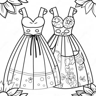 Colorful Summer Dresses Coloring Page 37733-30339