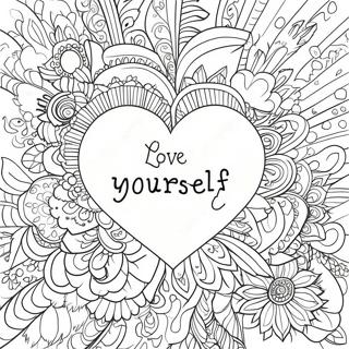 Love Yourself Inspirational Quote Coloring Page 37742-30343