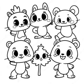 Cute Happy Tree Friends Characters Coloring Page 37753-30356