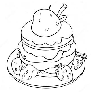 Delicious Strawberry Shortcake With Cherry Jam Coloring Page 37793-30385