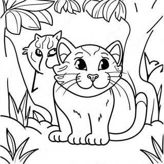 Majestic Wildcat In The Jungle Coloring Page 37803-30393