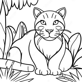 Majestic Wildcat In The Jungle Coloring Page 37803-30395