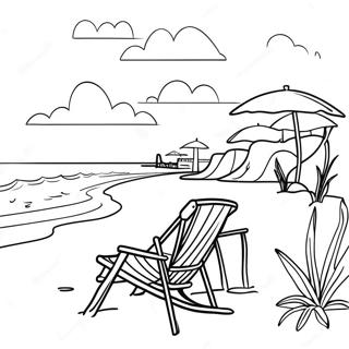 Outer Banks Beach Scene Coloring Page 3781-3110