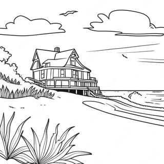 Outer Banks Beach Scene Coloring Page 3781-3111