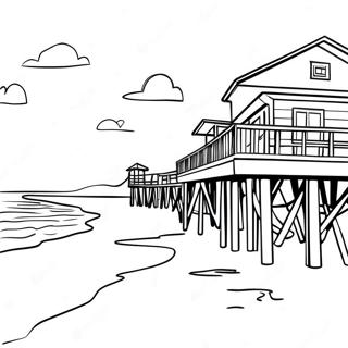 Outer Banks Beach Scene Coloring Page 3781-3112