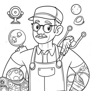 Wallace With His Inventions Coloring Page 37823-30410