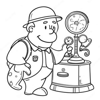 Wallace With His Inventions Coloring Page 37823-30411