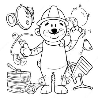 Wallace With His Inventions Coloring Page 37823-30412