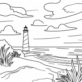 Outer Banks Sunset Coloring Page 3782-3120