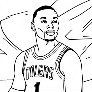 Damian Lillard Action Shot Coloring Page 37842-30424