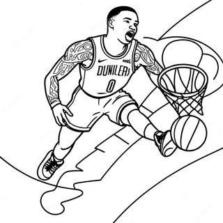 Damian Lillard Dunking Coloring Page 37843-30425