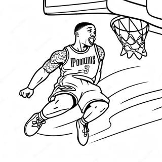 Damian Lillard Dunking Coloring Page 37843-30428