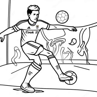 Lewandowski Scoring A Goal Coloring Page 37853-30436