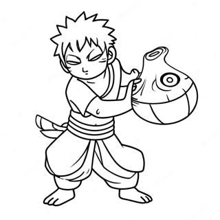 Gaara With Sand Gourd Coloring Page 37883-30454