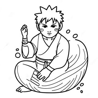 Gaara With Sand Gourd Coloring Page 37883-30455