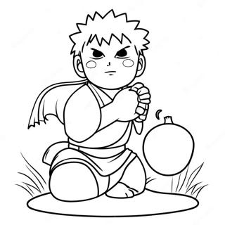 Gaara With Sand Gourd Coloring Page 37883-30456