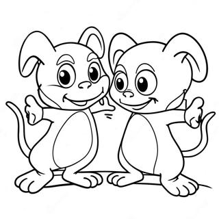 Pinky And The Brain In A Silly Scene Coloring Page 37923-30489