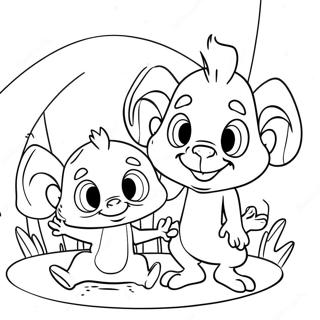 Pinky And The Brain In A Silly Scene Coloring Page 37923-30492