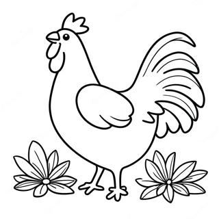 Realistic Chicken Coloring Page 37932-30498