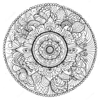 Intricate Black Mandala Coloring Page 37943-30508