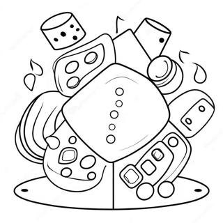 Colorful Board Game Pieces Coloring Page 37953-30513