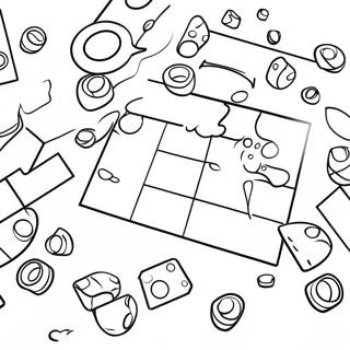 Colorful Board Game Pieces Coloring Page 37953-30515