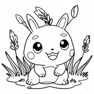 Cute Grass Type Pokemon Coloring Page 37983-30535