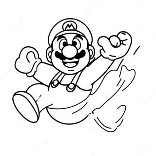 Colorful Super Mario Jumping Coloring Page 38023-30571