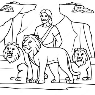 Daniel And The Lions Den Coloring Pages