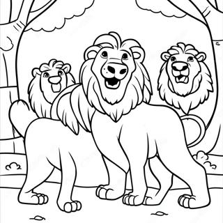 Brave Daniel Facing The Lions Coloring Page 38073-30609