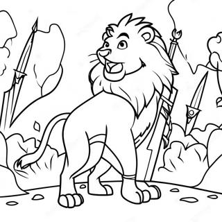 Brave Daniel Facing The Lions Coloring Page 38073-30610