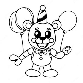 Fnaf Puppet With Colorful Balloons Coloring Page 38093-30625