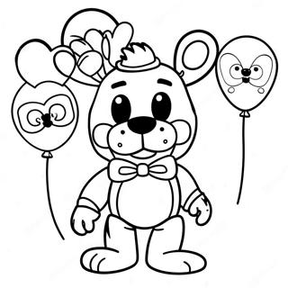 Fnaf Puppet With Colorful Balloons Coloring Page 38093-30626