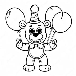 Fnaf Puppet With Colorful Balloons Coloring Page 38093-30627