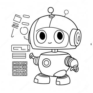 Cute Coding Robot Coloring Page 38113-30643