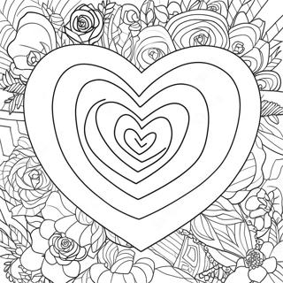 Heart Rose Coloring Pages