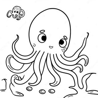 Cute Giant Squid Underwater Coloring Page 38123-30656